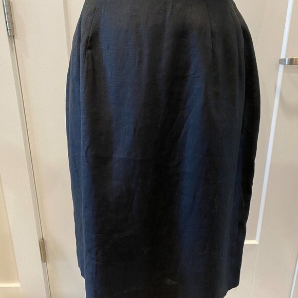 100% LINEN SKIRT AMANDA SMITH VINTAGE PURE LINEN NAVY BLUE SIZE * 6/8 - Picture 5 of 14